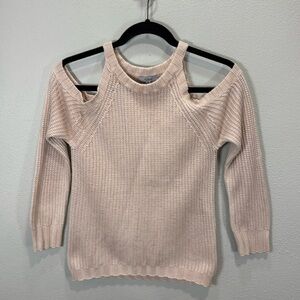 Rails Mika‎ sweater in blush cold shoulder cotton blend